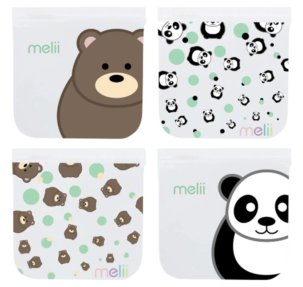 Vrecká na desiatu 4 ks Panda, Medveď