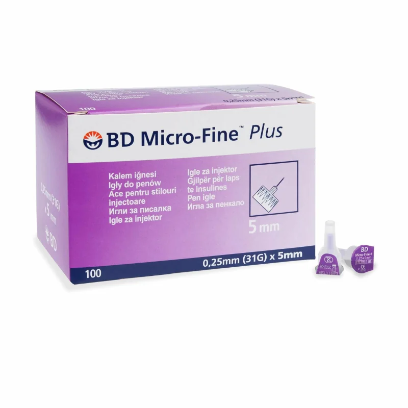 BD Micro-Fine Plus ihly na inzulínové perá 0,25 x 5 mm 100 ks