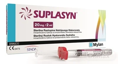 SUPLASYN 1×2 ml, sterilný roztok hyaluronátu sodného 20 mg/2 ml