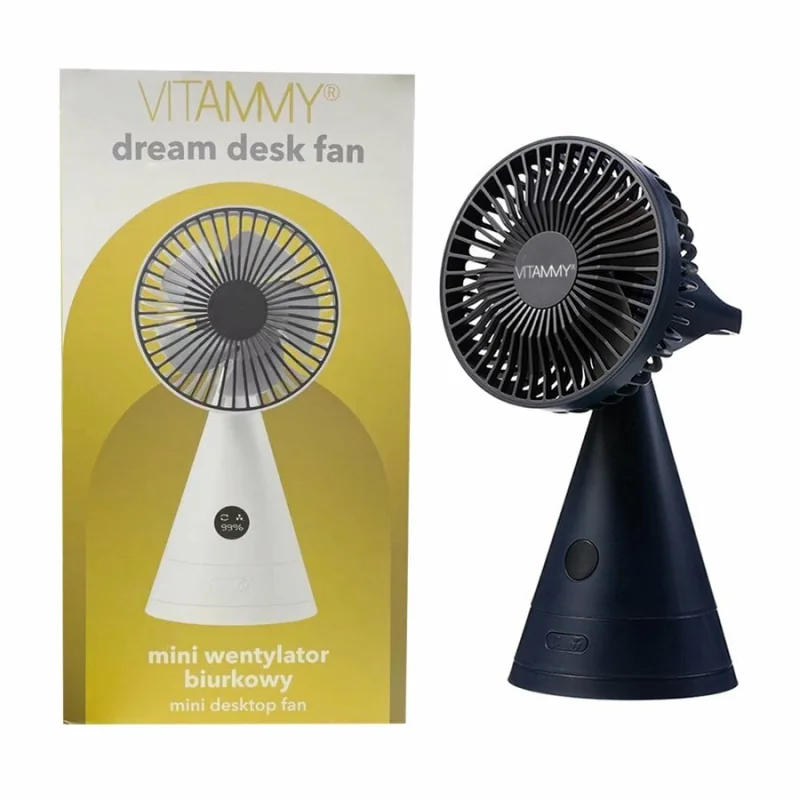 VITAMMY Dream bezdrôtový mini stolný ventilátor USB-C, čierny