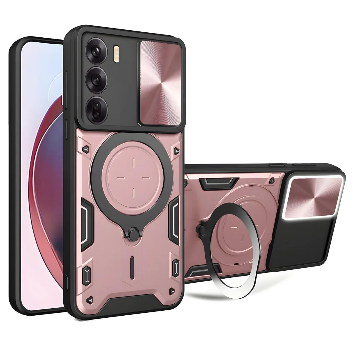 Ochranný obal pre Oppo Reno12 Otočný krúžok, integrovaný stojan