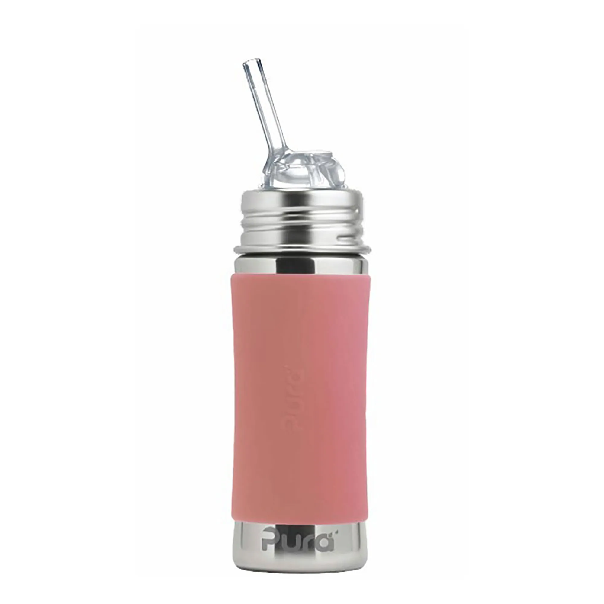 Pura nerezová fľaša so slamkou 325 ml - Rose