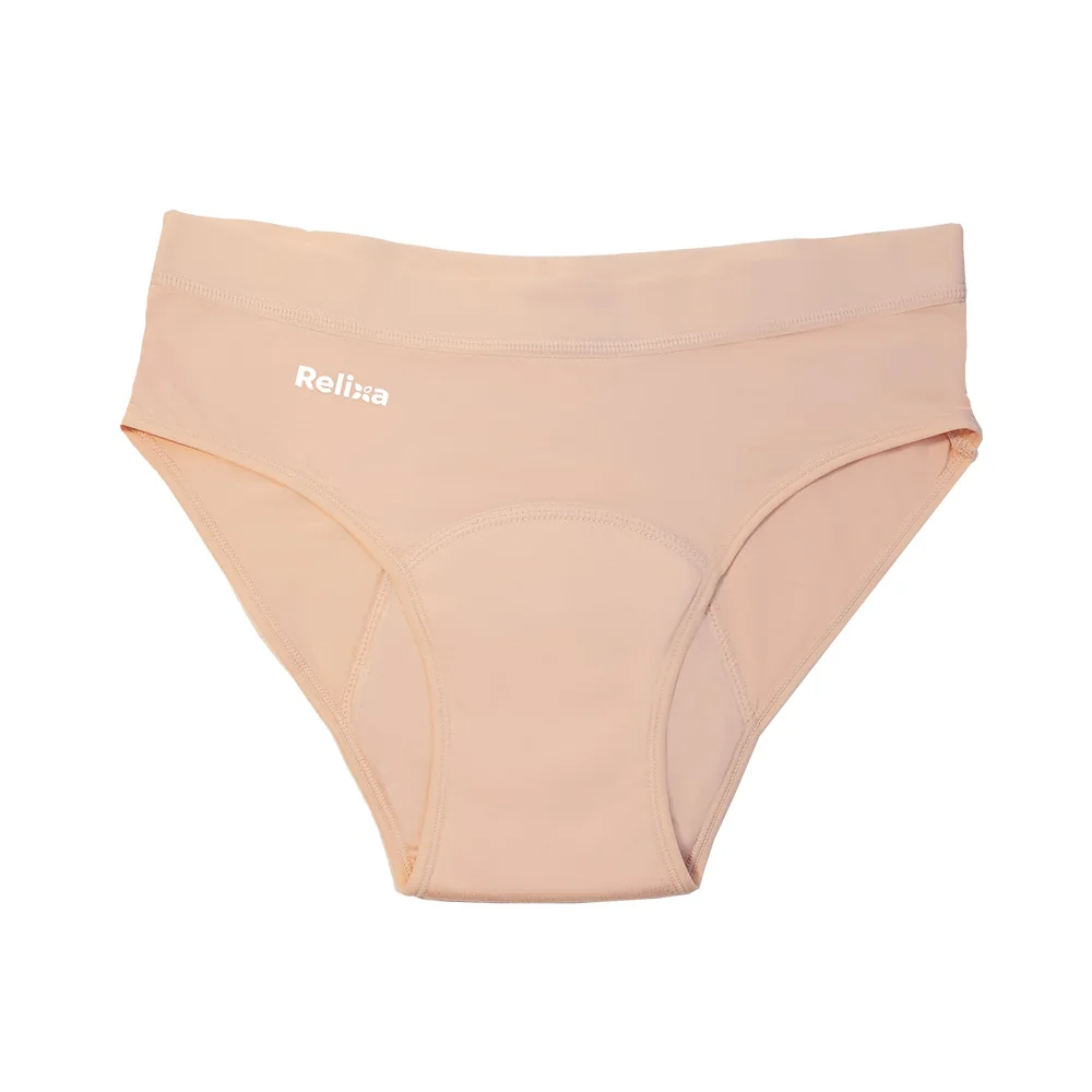 Relixa, menštruačné nohavičky so širokou mäkkou gumou v páse, HIPSTERS, hnedé, hnedé, xs Silná absorp., prateľné, XS-6XL