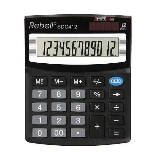 REBELL Rebell SDC412 stolová kalkulačka s 12-miestnym displejom