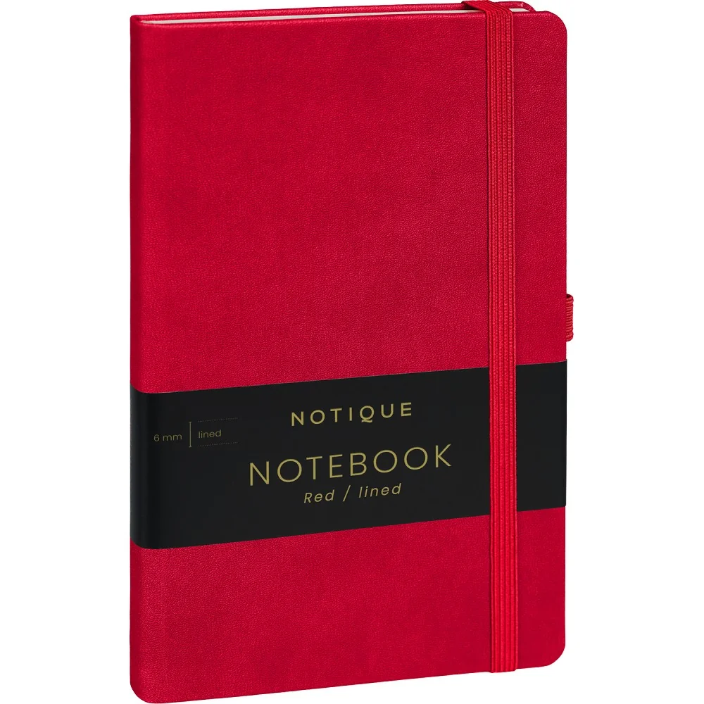 Zápisník Notes červený, linajkový Formát A5, 80 listov