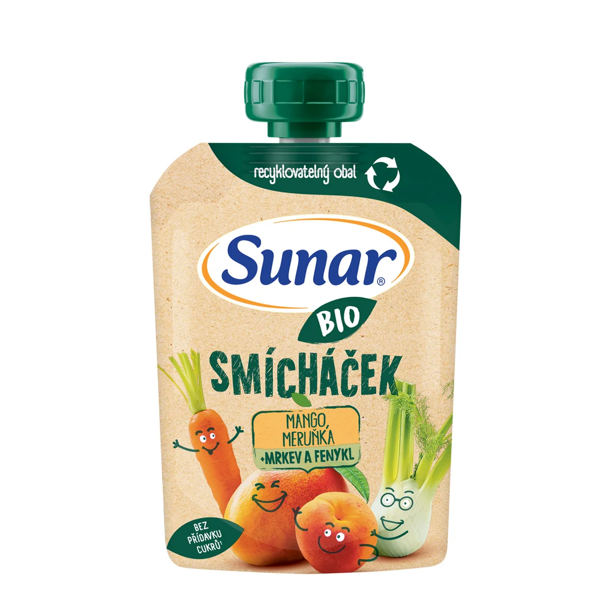 SUNAR BIO SMICHACEK mango, marhuľa, mrkva, fenykel 1×100 g, ovocný príkrm