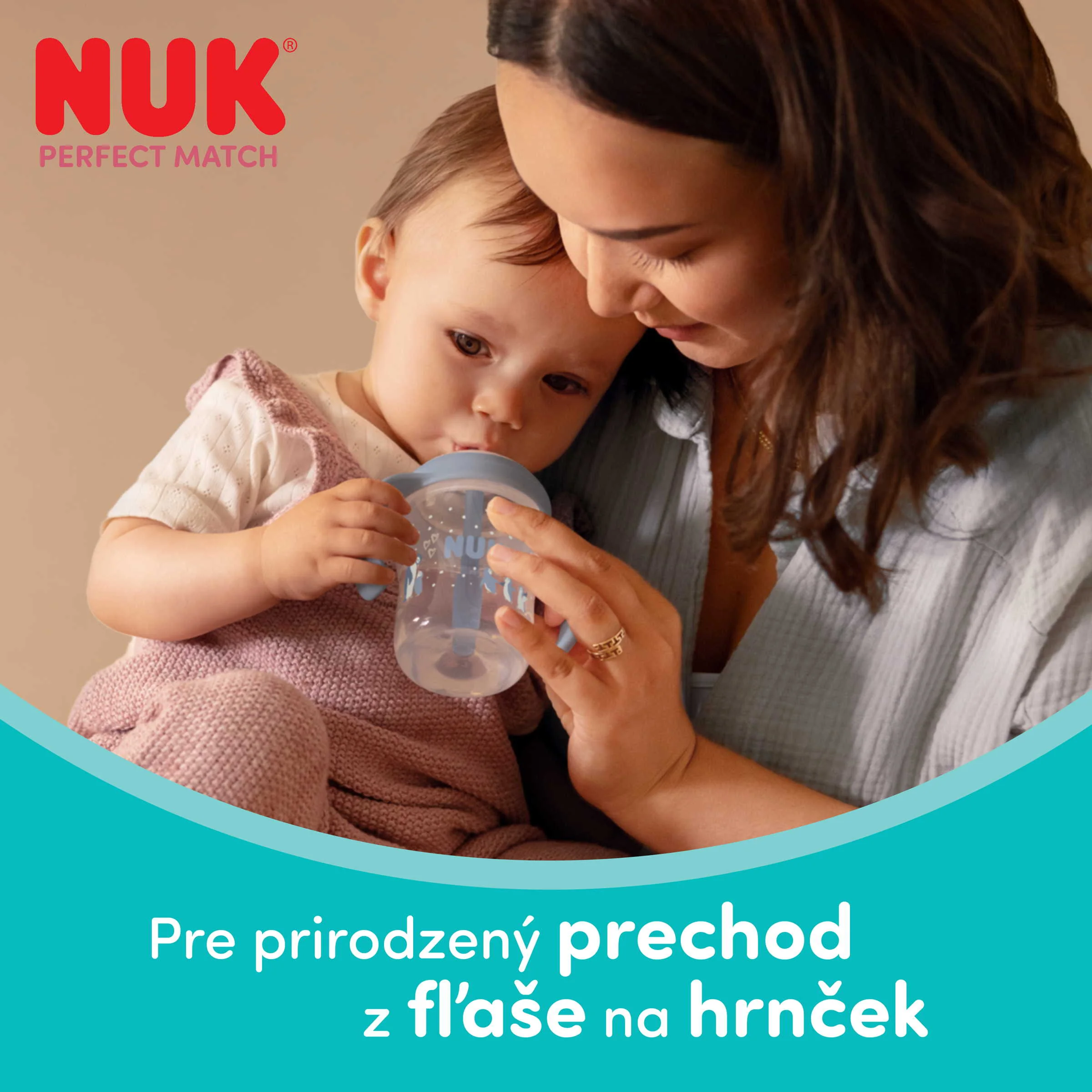 NUK flaša na uč. Perfect Match slamka BEAR 260 ml 1 ks