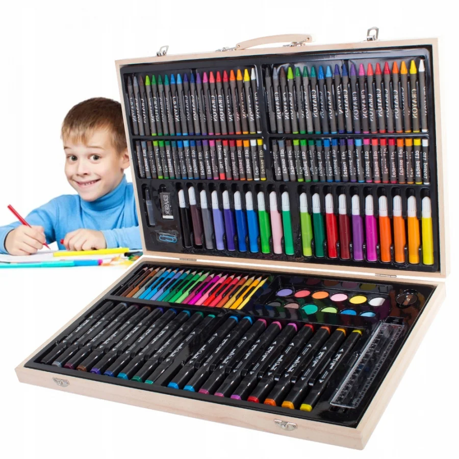 Umelecká súprava v drevenom kufríku, Creativity, 188 ks