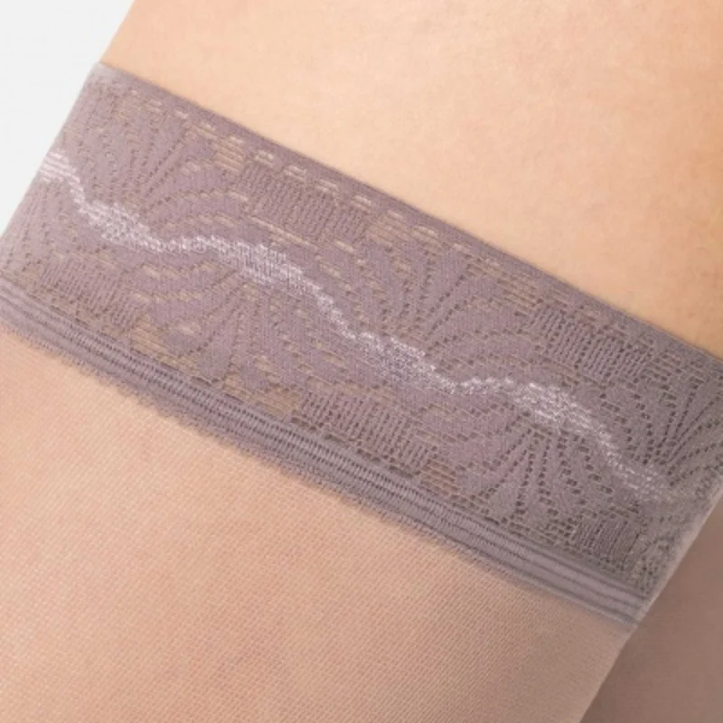 Kompresné stehenné pančuchy s krajkou Relax Premium Purple rain veľkosť L