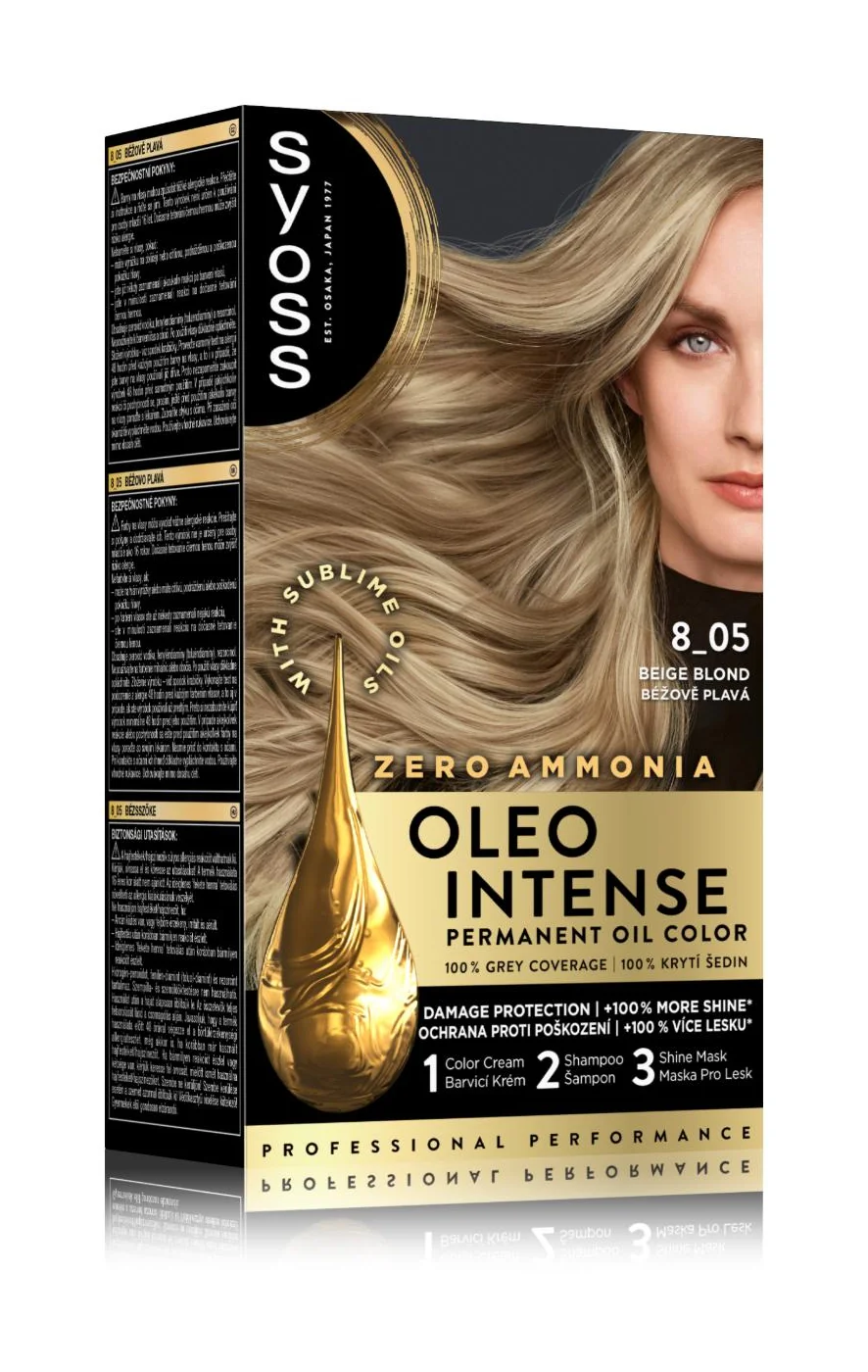 Syoss Oleo Intense farba na vlasy Béžovo plavý 8-05 1×1 ks, farba na vlasy