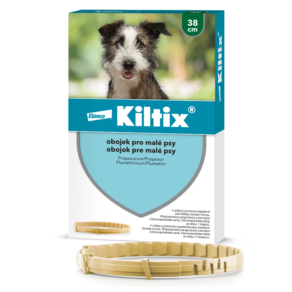 KILTIX obojok pre malé psy 1×1 ks, antiparazitárny obojok 38 cm