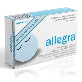 allegra MELATONÍN 3 mg NEW 1×30 ks, doplnok výživy