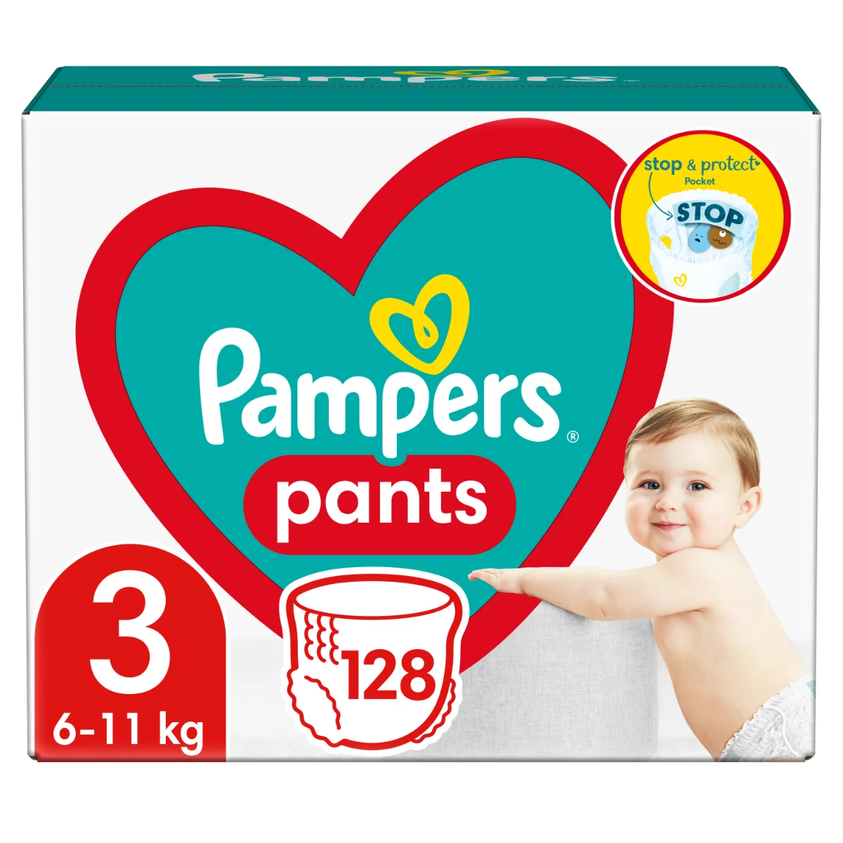 Pampers Pants MB S3 128ks (6-11kg) 1×128 ks, detské plienkové nohavičky