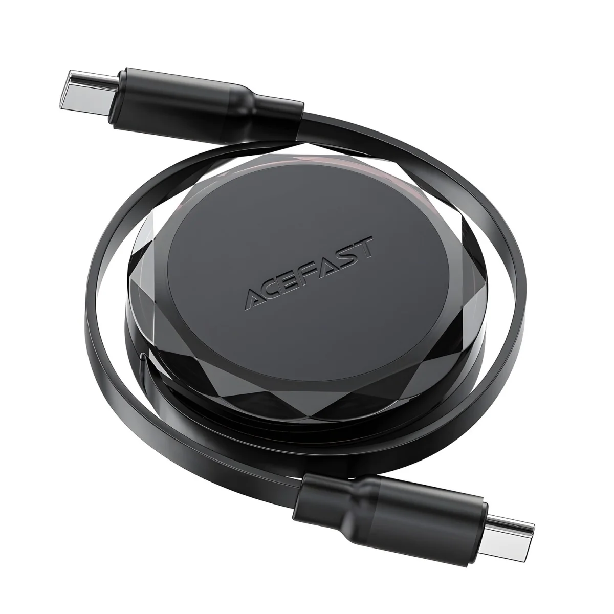 Sťahovací USB-C na USB-C kábel 60 W - 0,8 m - Čierna
