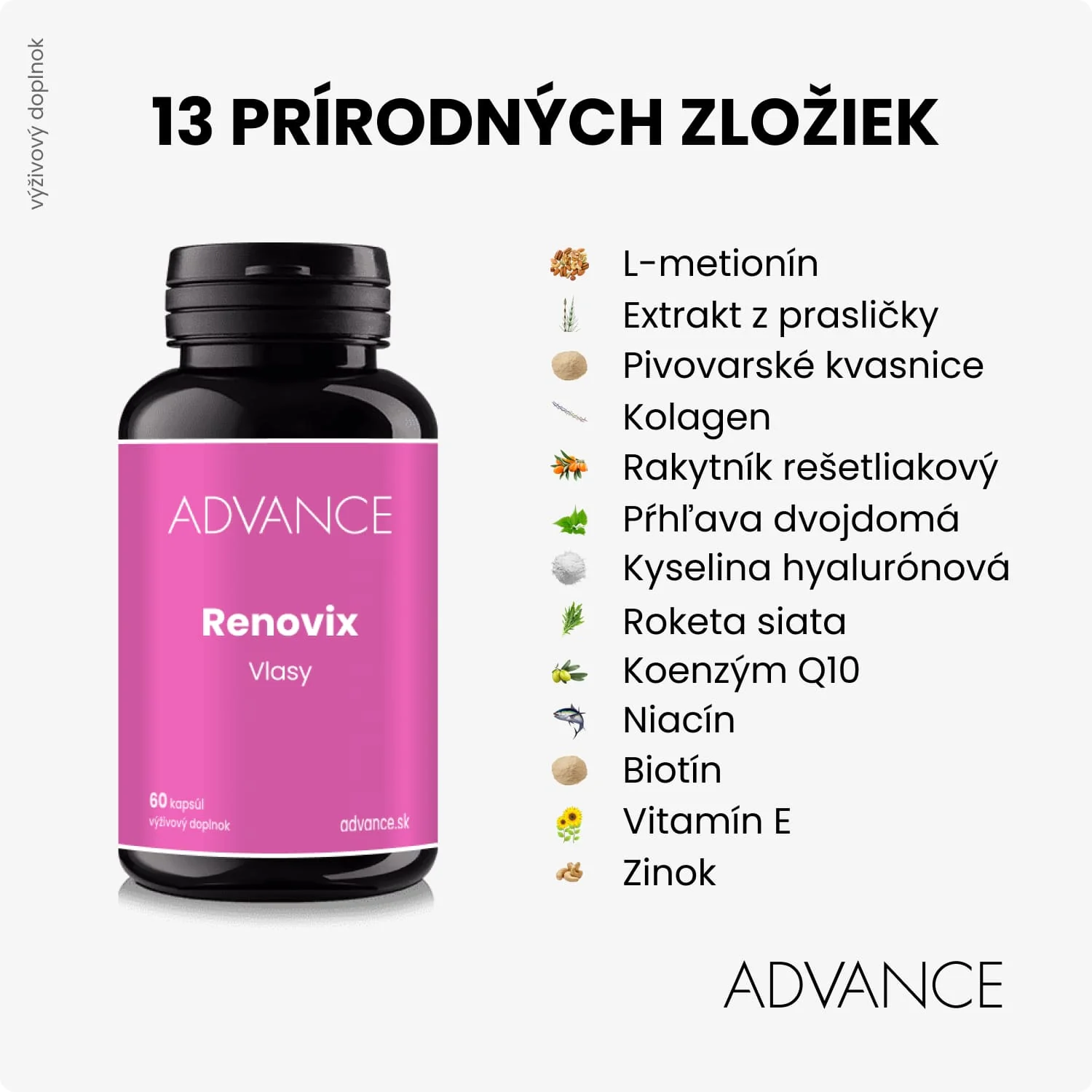 Renovix 60 cps. – pre krásne vlasy 1×60 cps, výživový doplnok