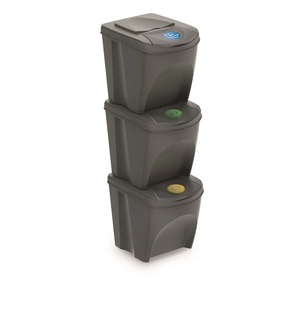 Odpadkový kôš Prosperplast SORTIBOX 3 x 25 l sivý IKWB25S3-405U