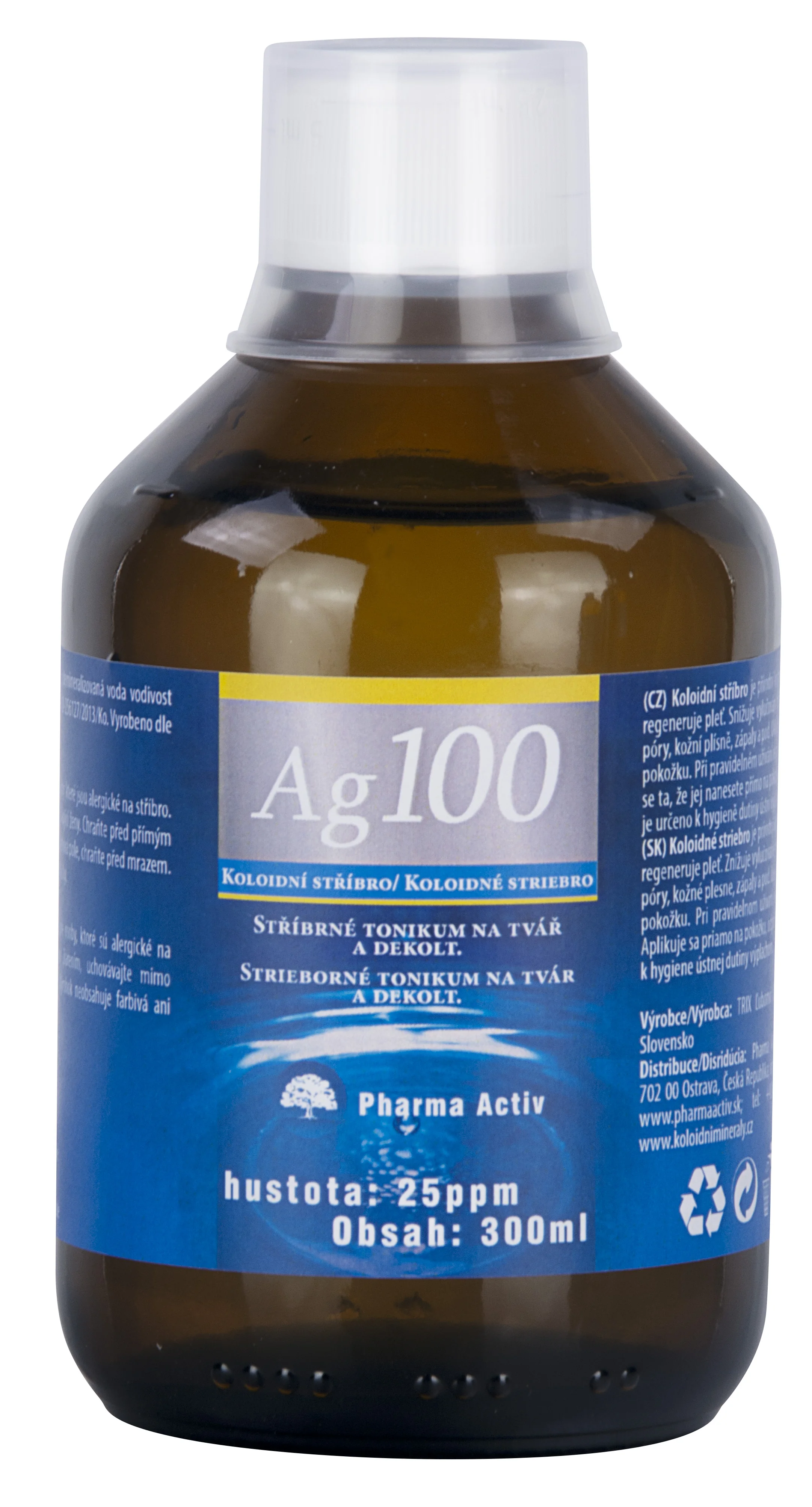 Koloidné striebro Ag100 25ppm 300 ml