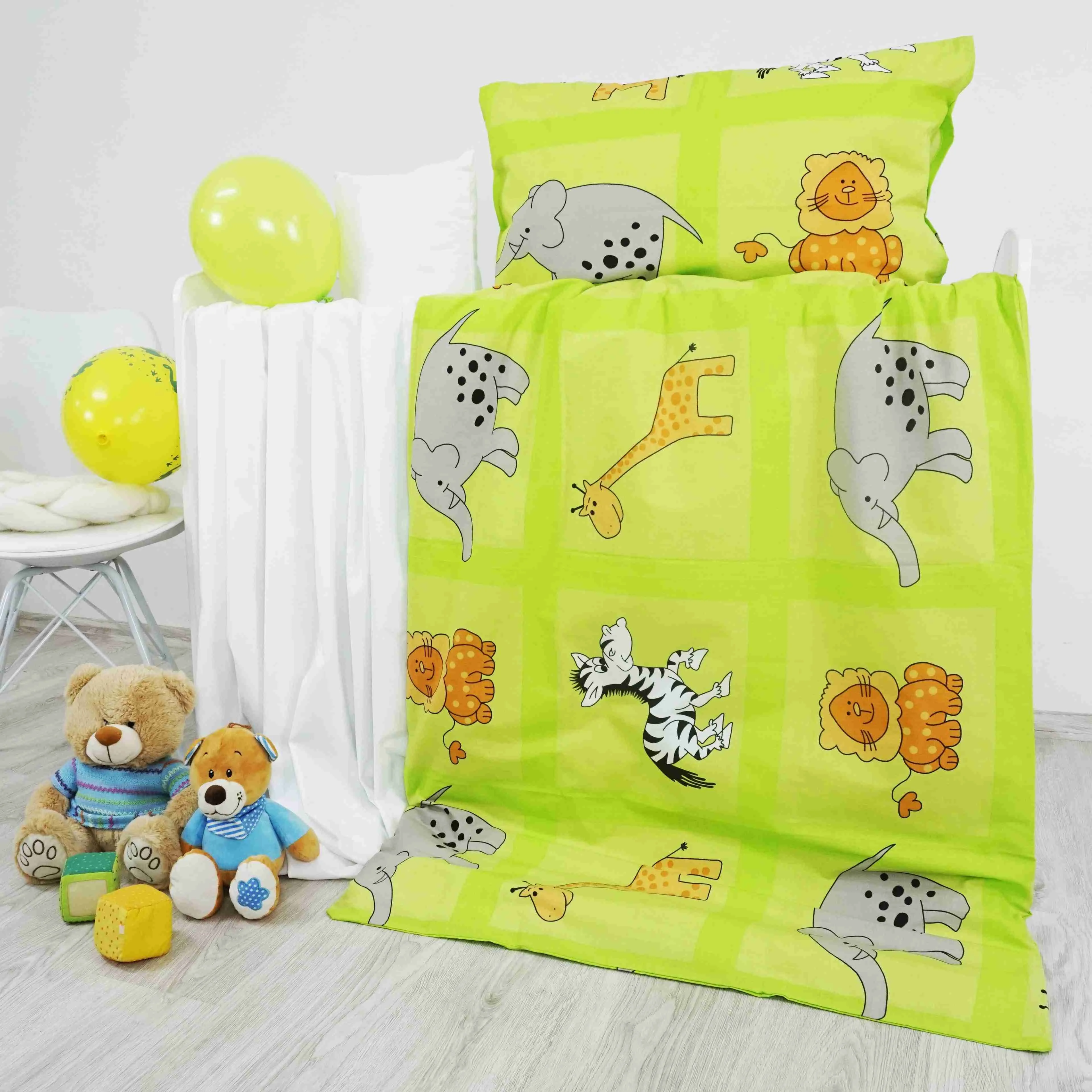 EMI Obliečky detské ZOO zelené 130x90+65x45 1×1 ks, detské obliečky