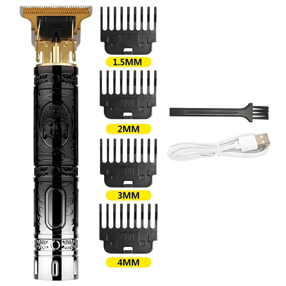 Elektrický strojček na vlasy s USB nabíjaním Čierna/Strieborná