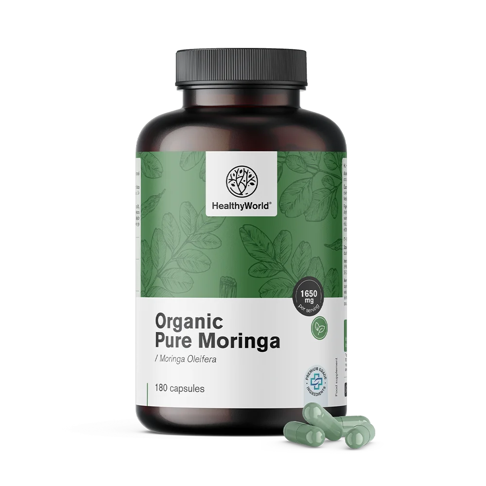 HEALTHY WORLD BIO Moringa 1650 mg, 180 kapsúl 180 cps