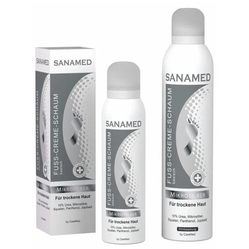 Krémová pena na suchú pokožku Sanamed Mikrosilber / striebro, 150 ml