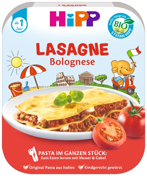 HiPP BIO Bolonske lasagne(cestoviny v jednom kuse) 1×250 g, mäso-zeleninový príkrm