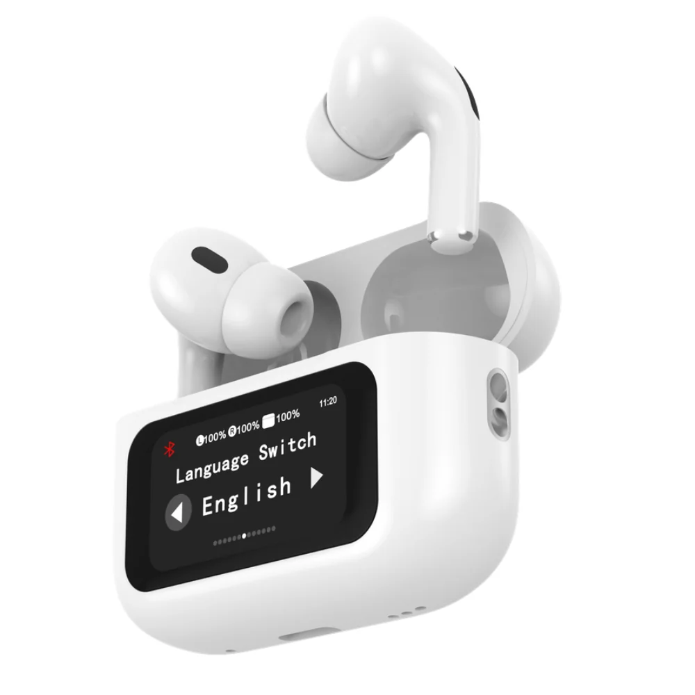 Slúchadla bezdrôtové do uší s mikrofónom Pro 3, Nabíjacím púzdrom, LED displejom, ANC, pre Apple, Android
