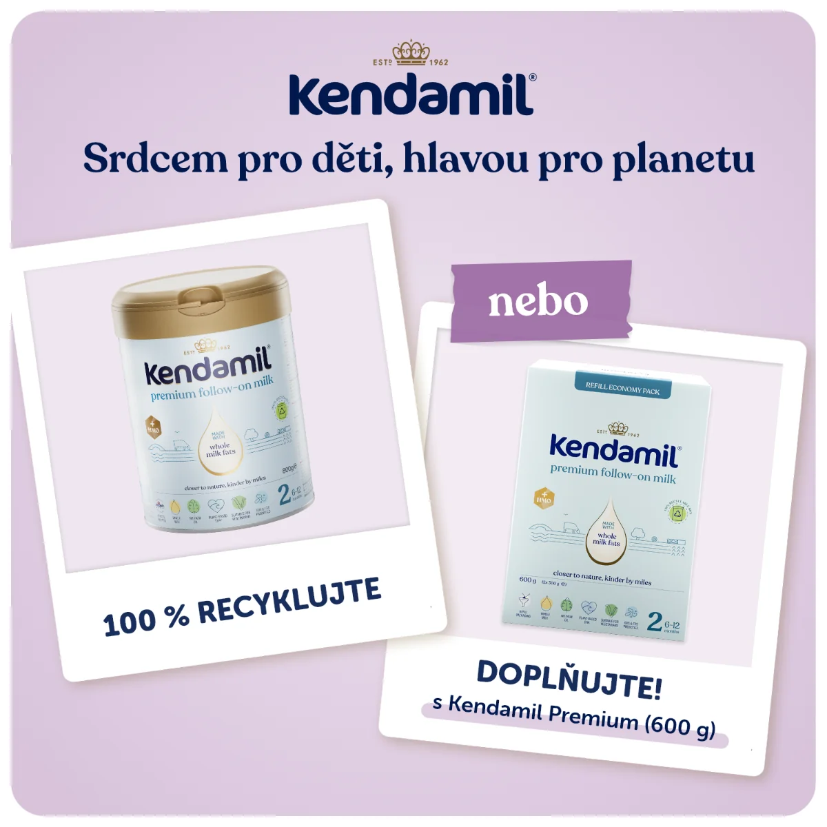 Kendamil Premium 2 HMO+ (800 g) 1×800 g, detská výživa