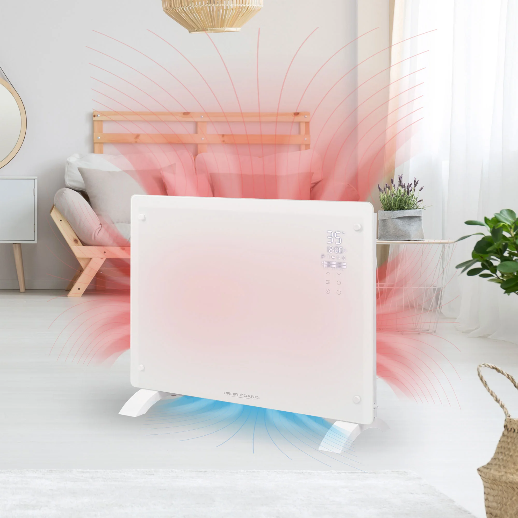 ProfiCare GKH 3118 sklenený konvektor 1500 W biely