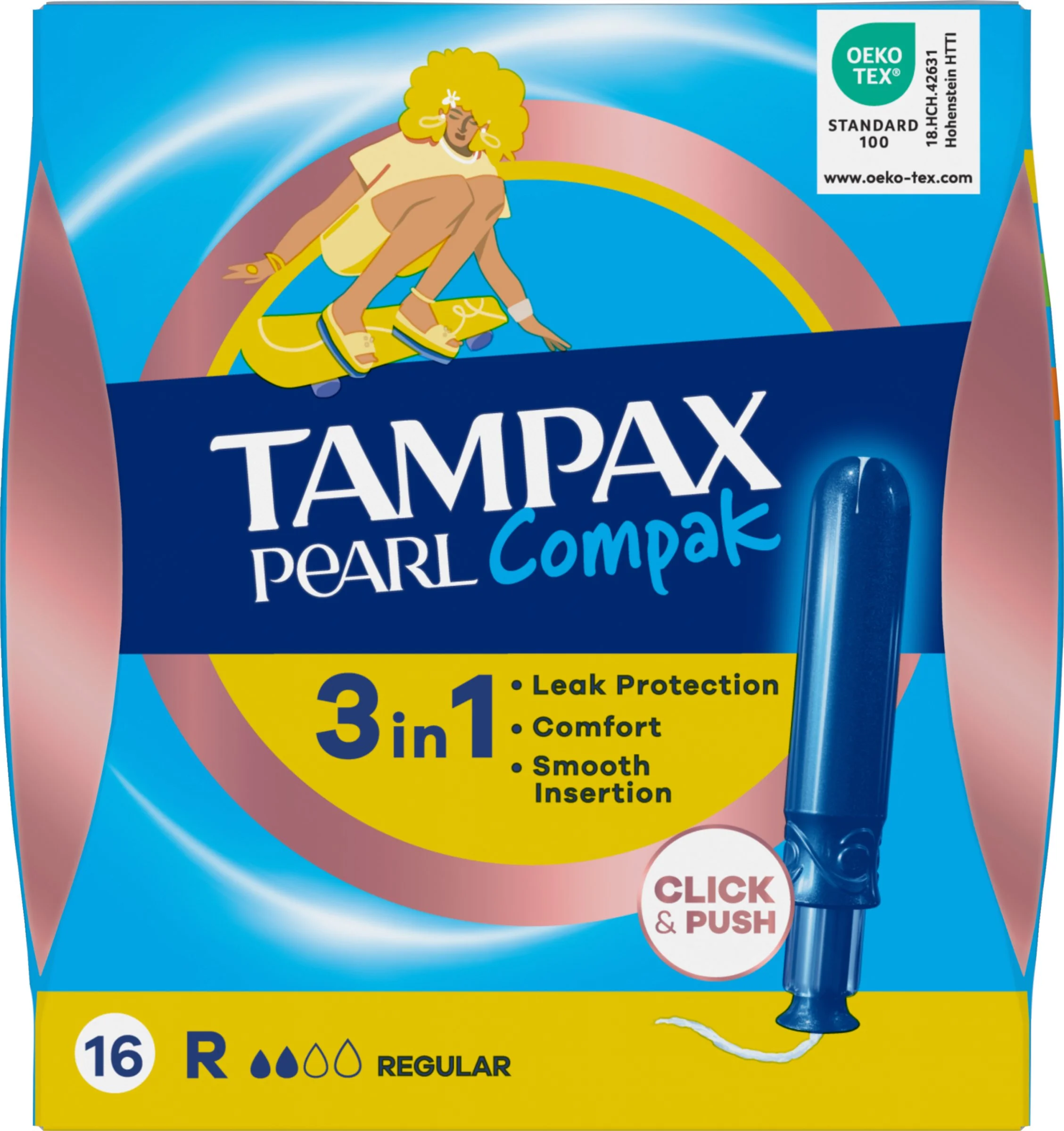 Tampax Compak Pearl Regular Tampóny S Aplikátorom 1×16ks, tampóny
