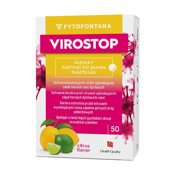 VIROSTOP Pastilky - citrus, 50 ks 1×50 ks, pastilky proti chrípke
