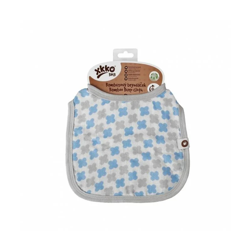 XKKO Bambusový podbradník Scandinavian Baby Blue Cross