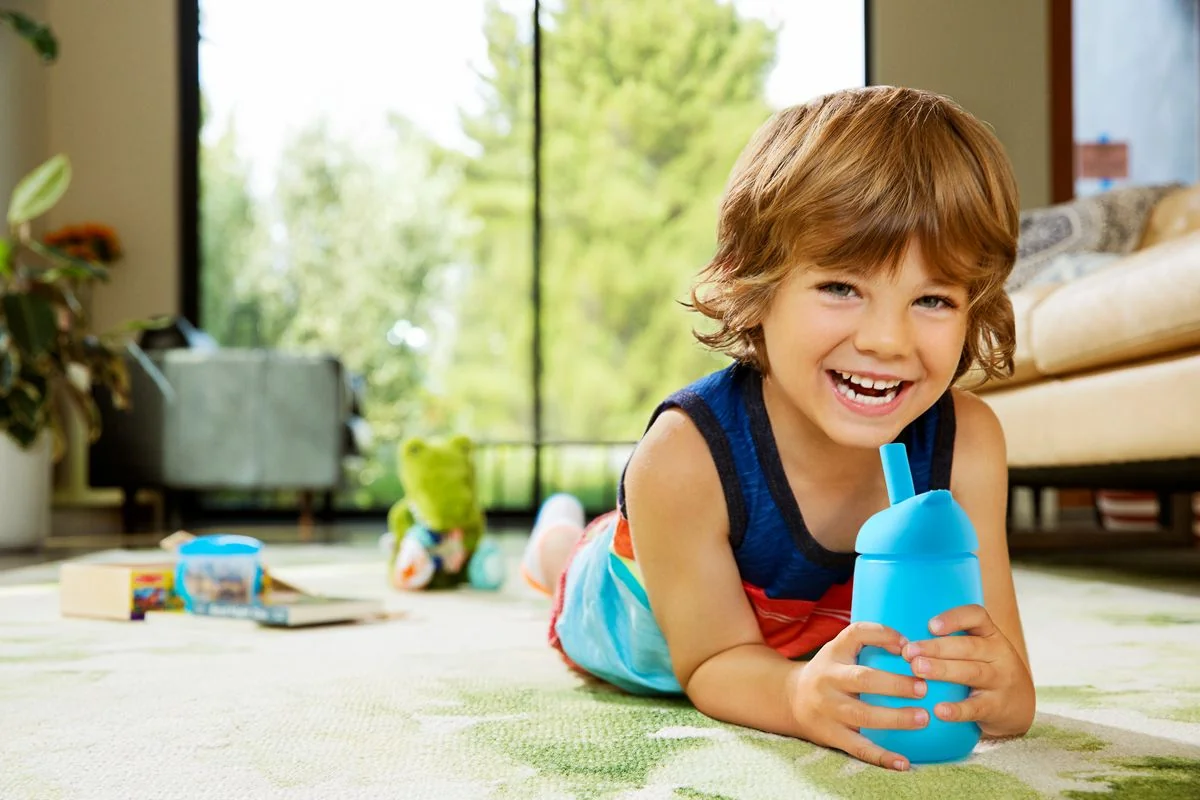 Munchkin Simple Clean fľaša so slamkou, 296ml, 12m+, modrá 1 ks