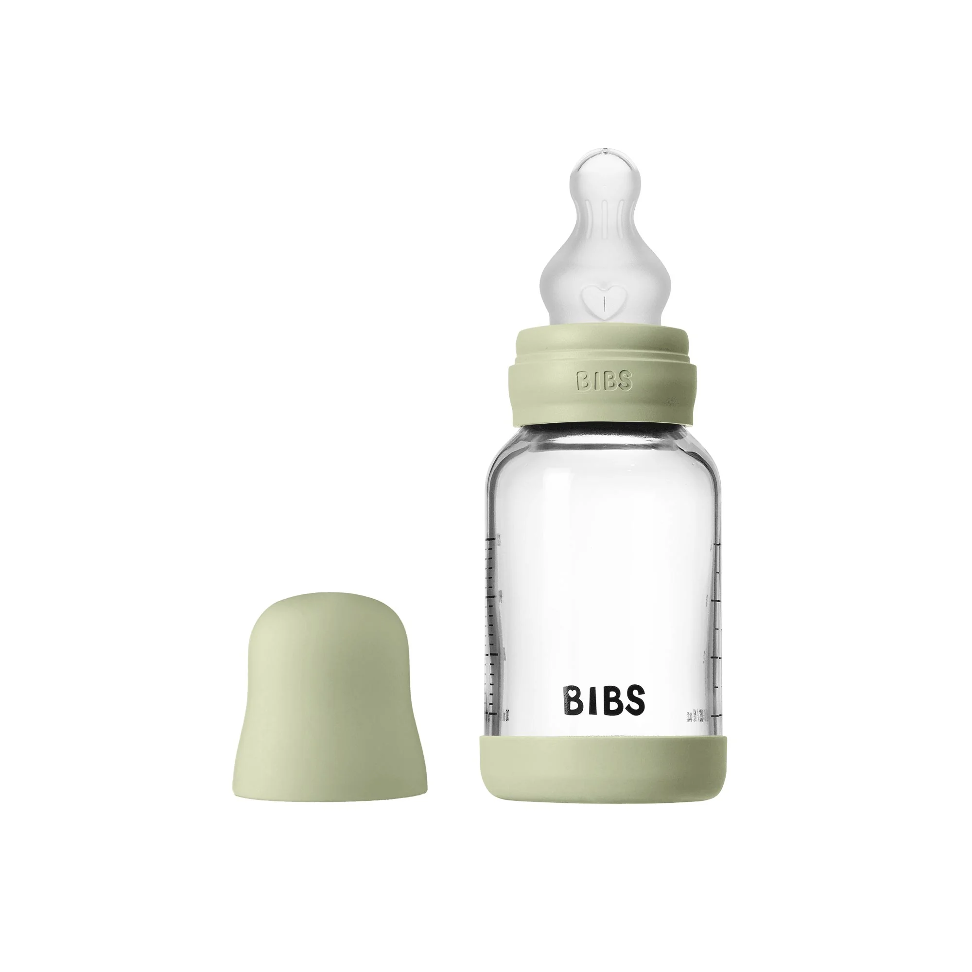 BIBS antikoliková sklenená fľaša so silikónovým cumlíkom 120ml - Baby Blue