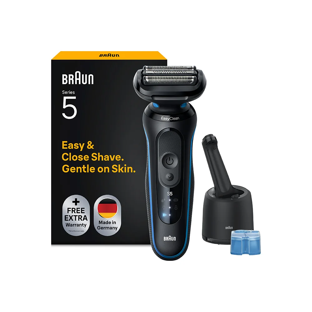 Braun Series 5 52-B7000CC elektrický holiaci strojček + stanica SmartCare, modrý 1 set