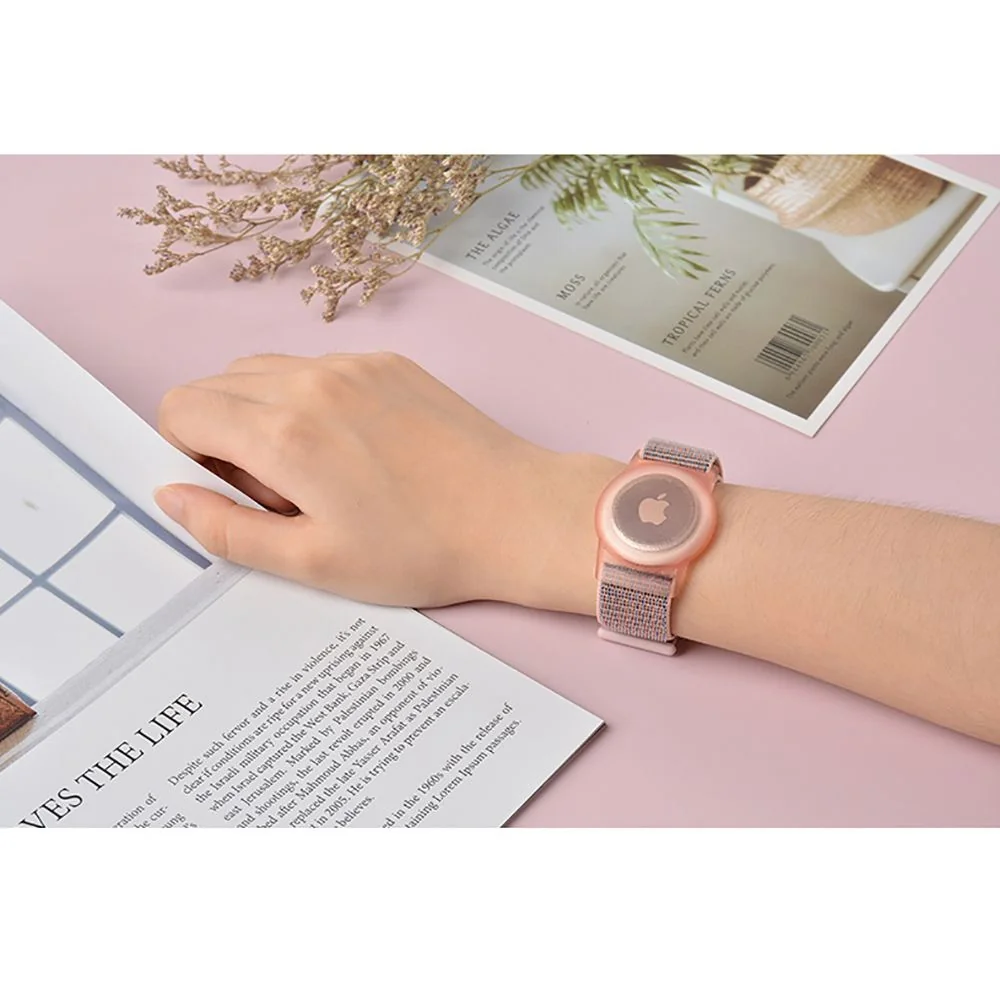 Tech-Protect Nylon remienok na Apple AirTag, Pink