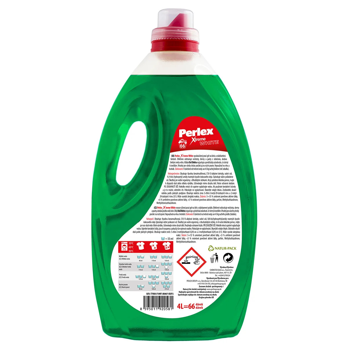 Perlex prací gél 4L / 66 praní White 1×4L, gél na pranie