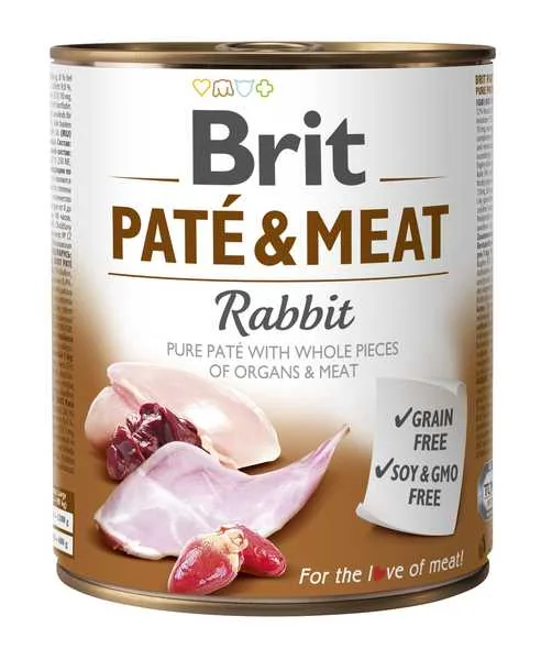 Brit Konzerva Paté & Meat Rabbit 800g 1×800 g, konzerva pre psy