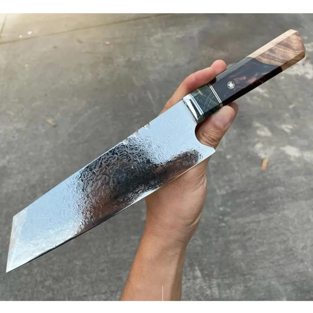 Damaškový kuchynský nôž Zinan hnedý 1ks, 31cm, 202g