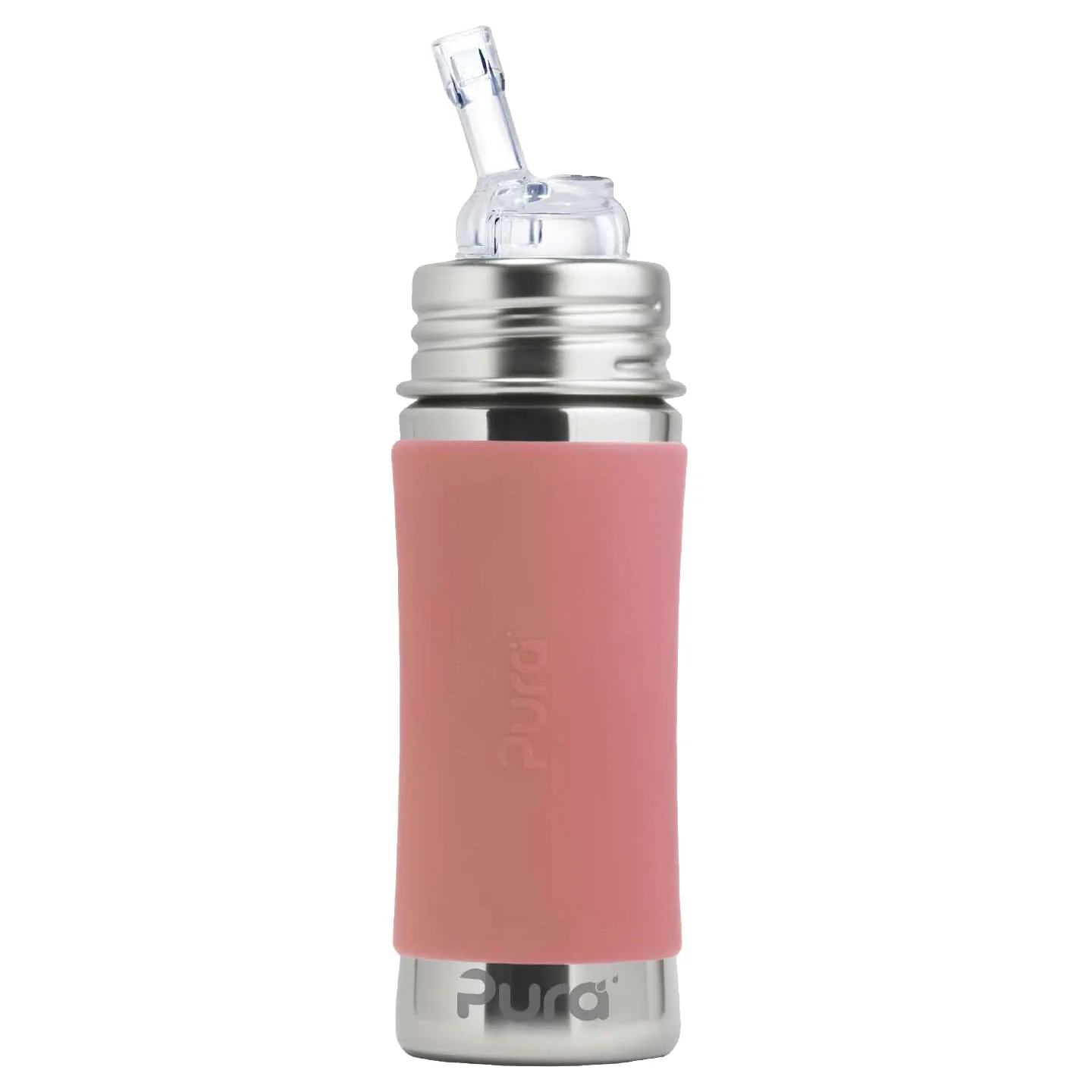 Pura nerezová fľaša so slamkou 325ml - Rose