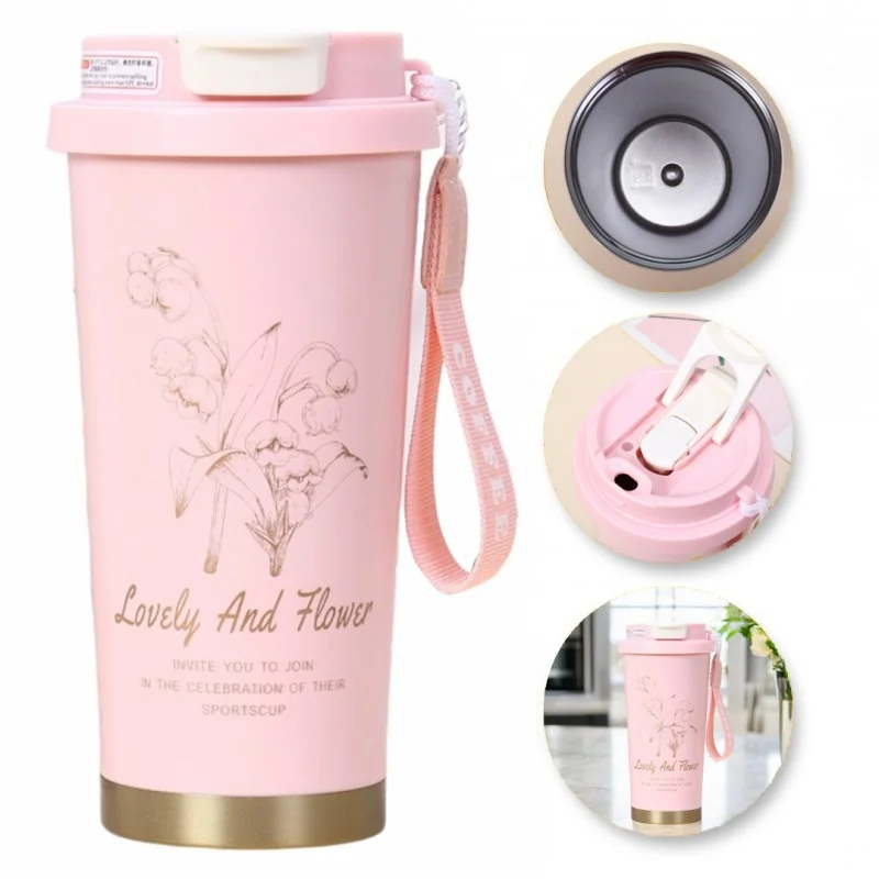 Livefy termohrnček Lovely Flower 550ml, ružový