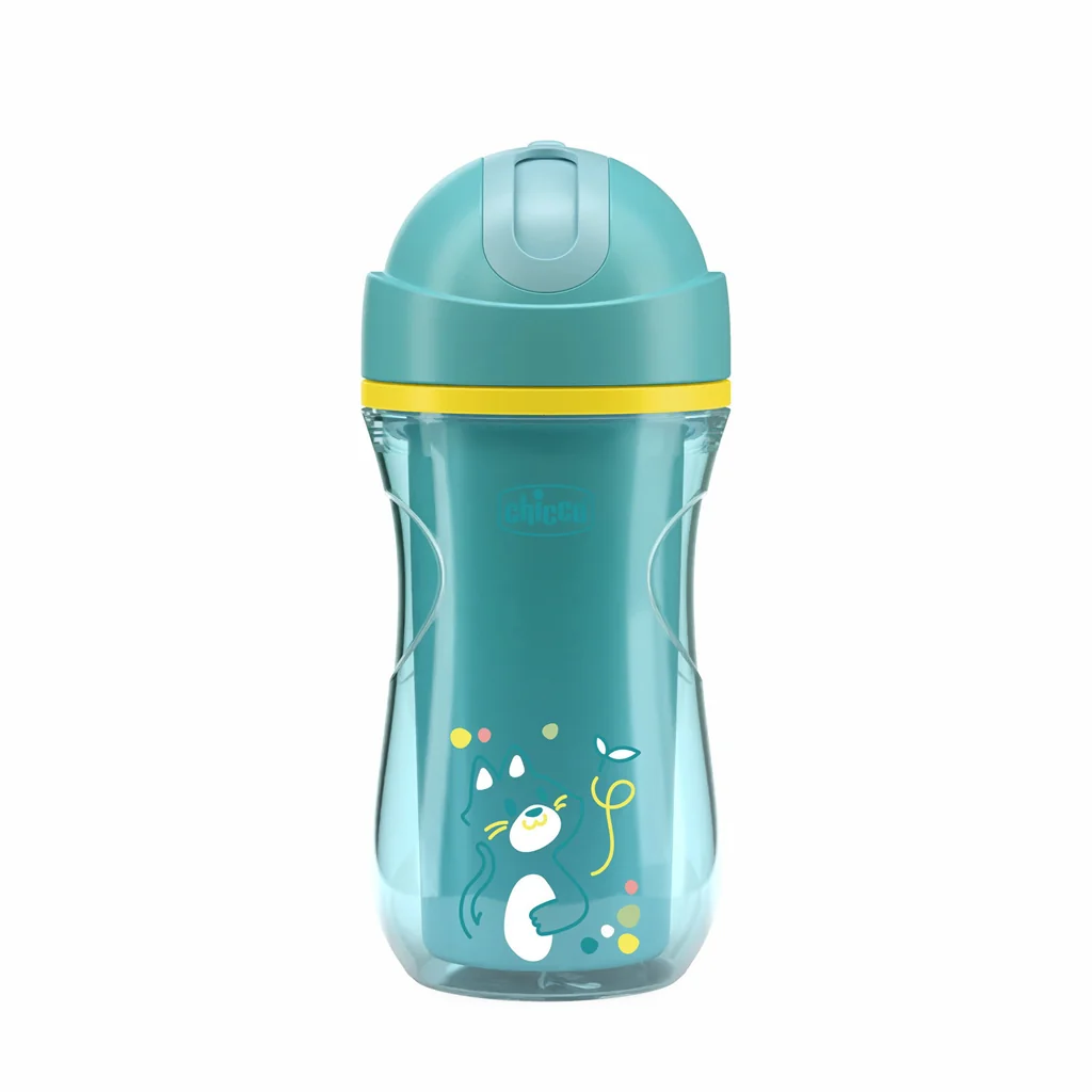 CHICCO Hrnček Sport termo so slamkou teal, 14m+ 1x1 ks