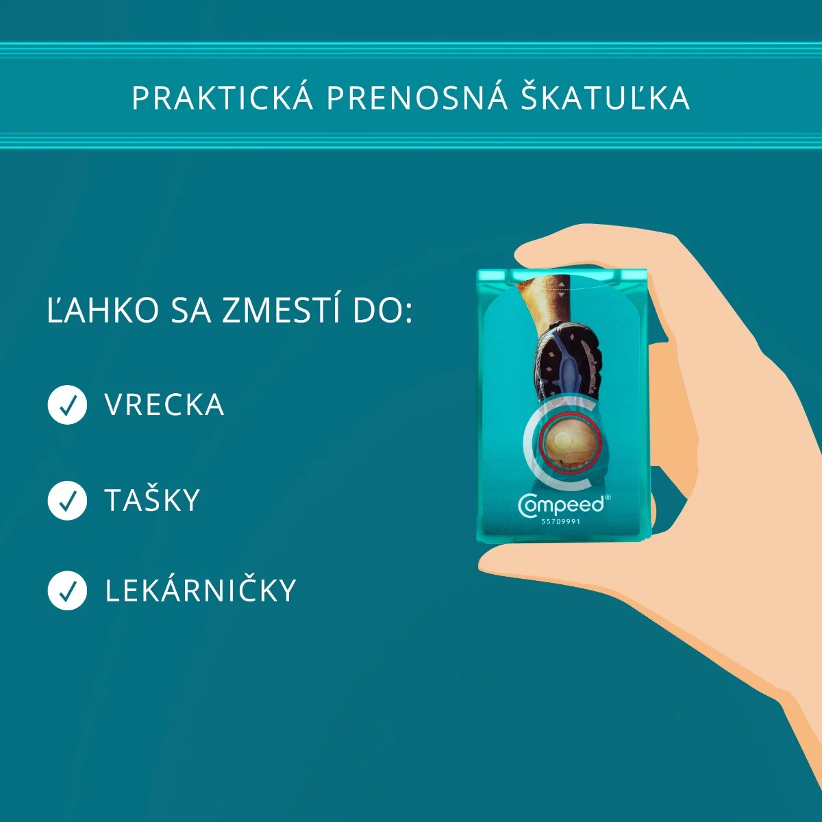 Compeed NÁPLASŤ ŠPORT na pľuzgiere na chodidlách 1×5 ks, gélová náplasť