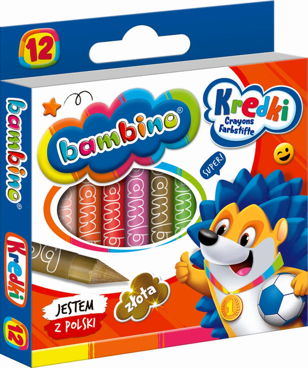 Voskové pastelky Bambino, 12 grafitových farieb