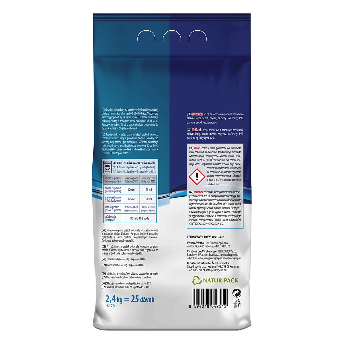 Perlex prací prostriedok 2,4kg / 25 praní Color Magnólia 1×2,4 kg, prášok na pranie