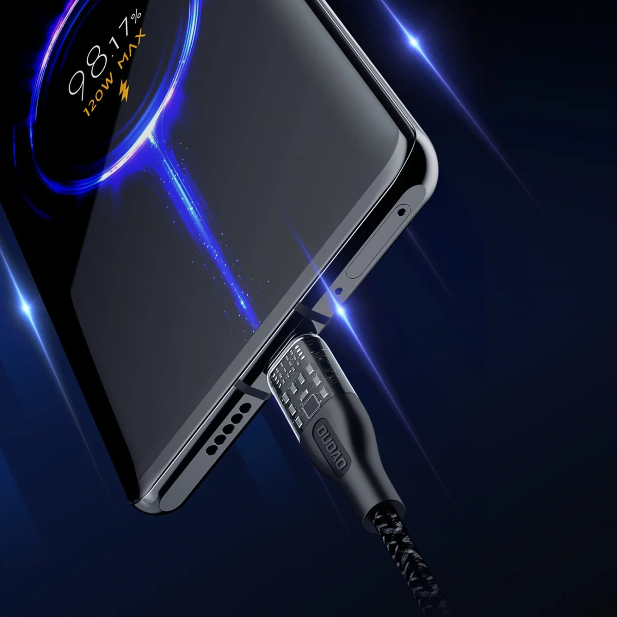 Dudao L22X 3in1 kábel USB - USB-C / microUSB / Lightning 120W, šedý