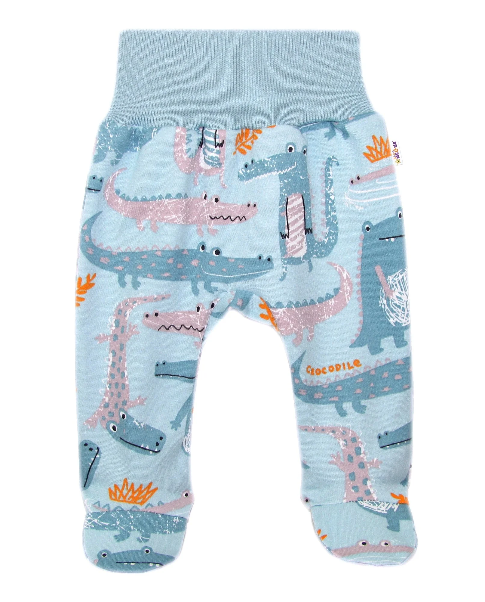 Baby Nellys 2-dielna sada, body dl.rukáv zap. bokom + polodupačky, Krokodíl Eda