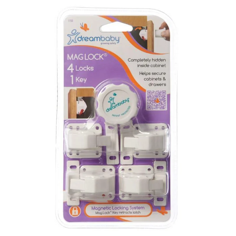Dreambaby Magnetický bezpečnostný zámok, 4ks+klúč 