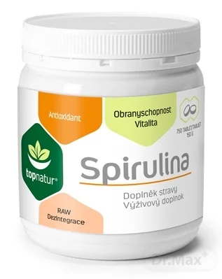 topnatur SPIRULINA 1×750 tbl, sladkovodná riasa