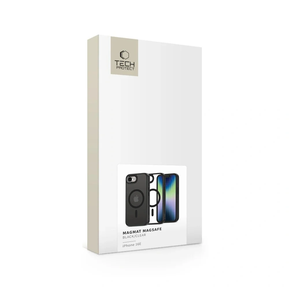 Tech-Protect MagMat MagSafe kryt na iPhone 16e, čierny/priesvitný